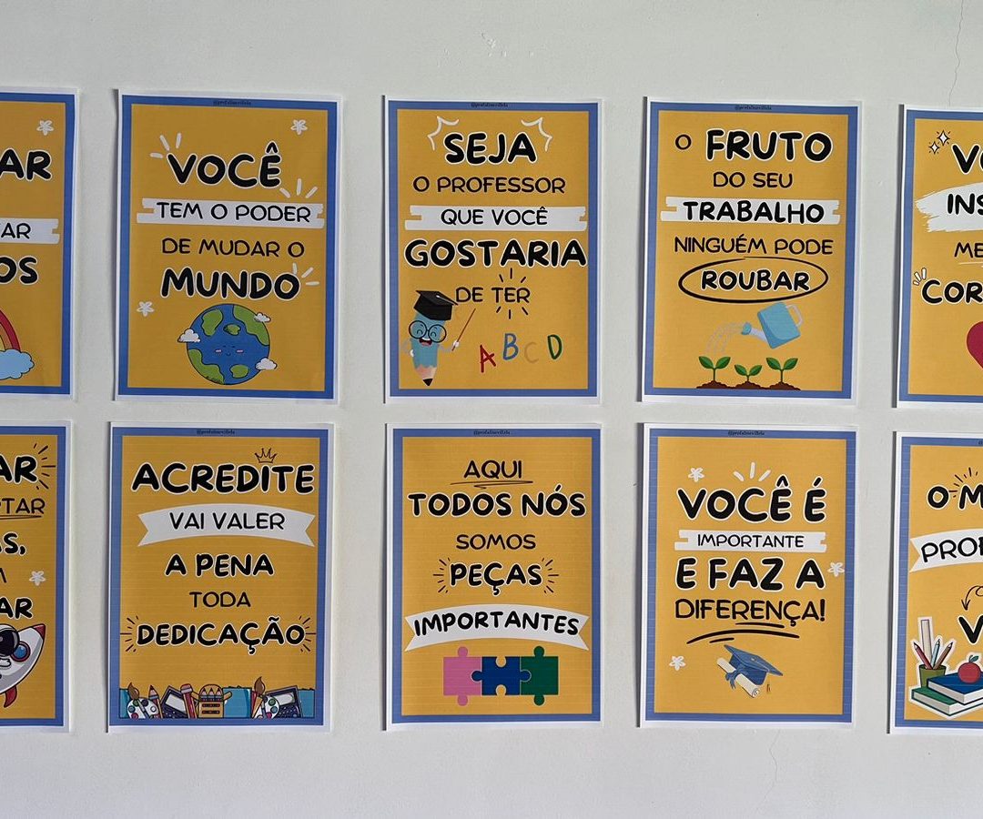 Frases motivacionais - Mural dos professores